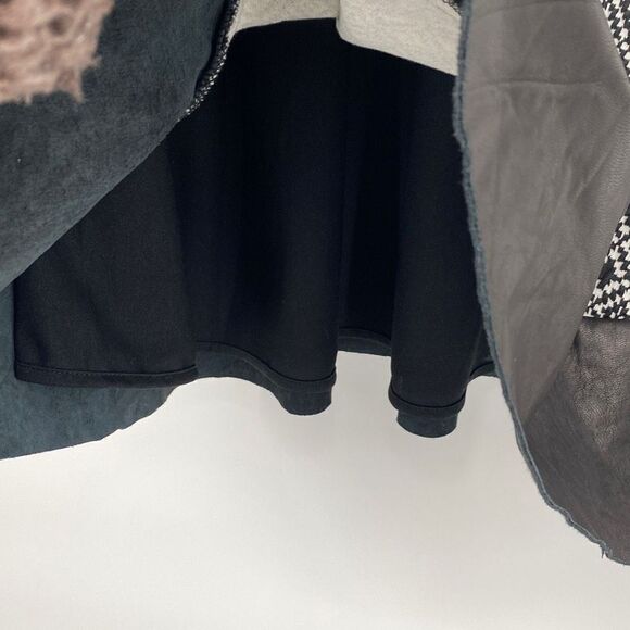 Parker Leather Trim Fit & Flare Stretch Mini Dress Cap Sleeve Black /Cream XS - Picture 8 of 16